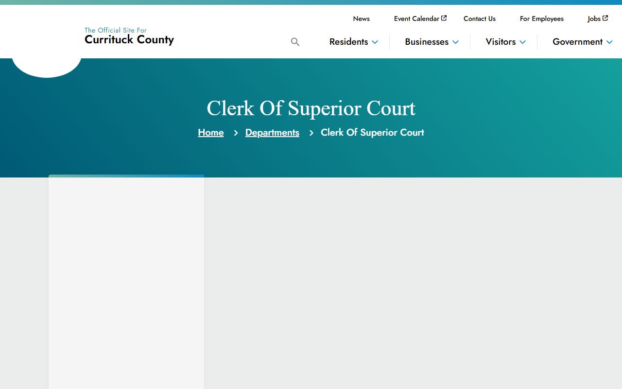 Currituck County clerk of court family court records