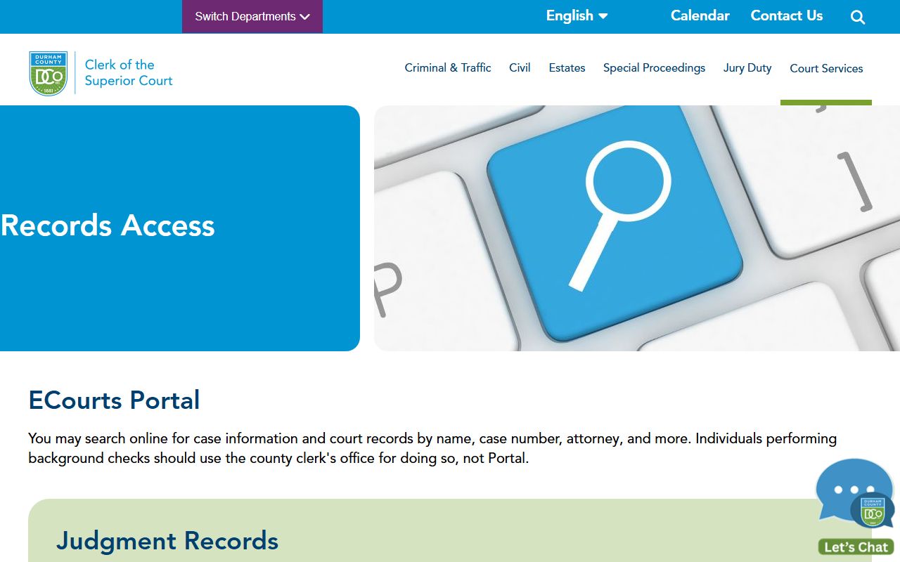 Durham County records access for North Carolina family court records